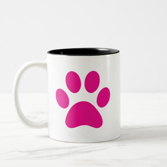 Em Dois Tons Caneca de Café com Pegada de Pata (Esquerda)