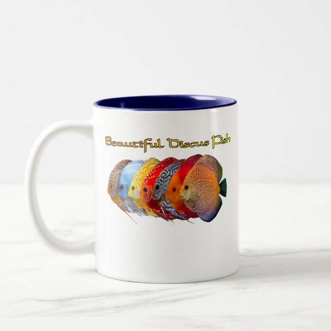 Em Dois Tons Caneca de Café com Peixe Disco Bonito (Esquerda)