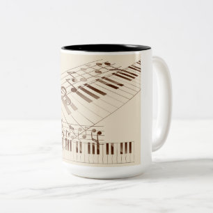 Em Dois Tons Caneca de café com piano