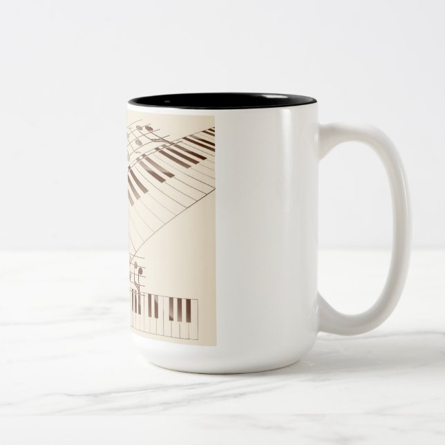 Em Dois Tons Caneca de café com piano (Direita)