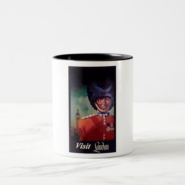 Em Dois Tons Caneca de Café com Poster de Londres (Centro)