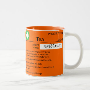 Em Dois Tons Caneca de Café com Prescrição de Chá Engraçada Per