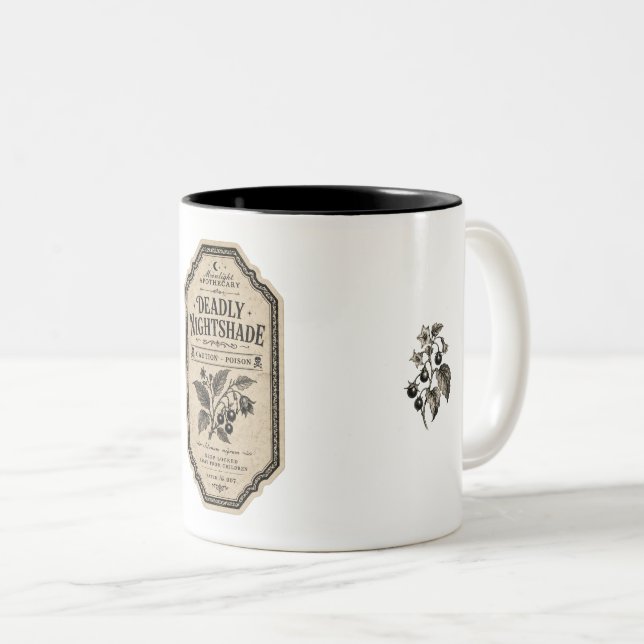 Em Dois Tons Caneca de Café com Rótulo de Poção de Apothecary d (Frente Esquerda)