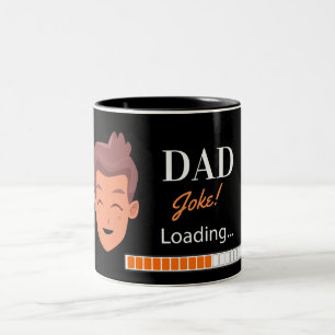 Em Dois Tons Caneca de café com tema 'Piadas de Pai Carregando'