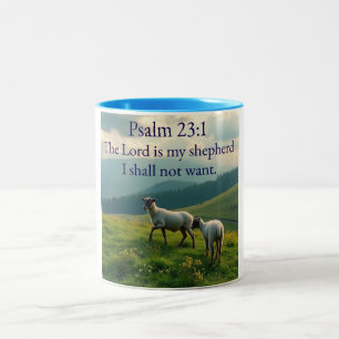 Em Dois Tons Caneca de Café com Versículo Bíblico Salmo 23:1
