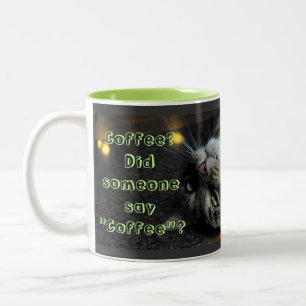 Em Dois Tons Caneca de café cómico do gato
