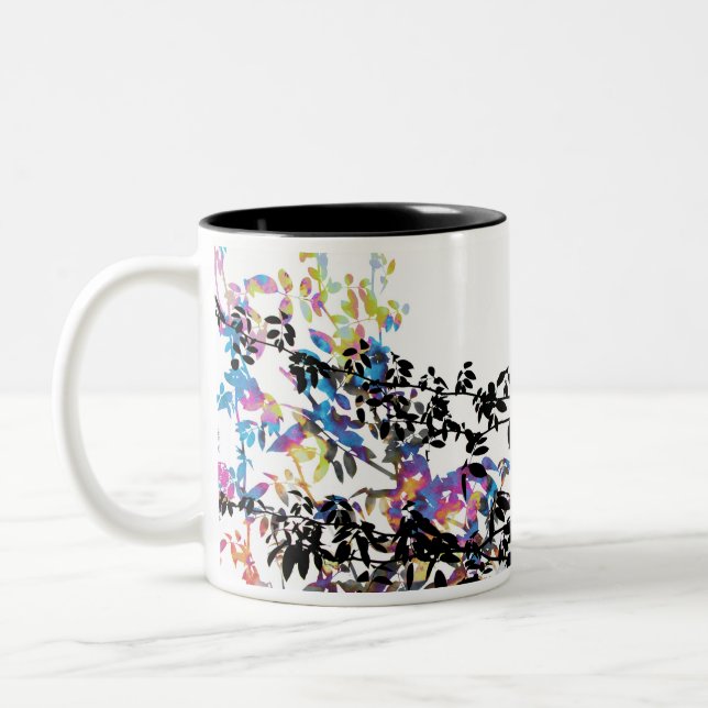Em Dois Tons Caneca de café cor-de-rosa da videira (Esquerda)