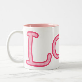 Em Dois Tons Caneca de café cor-de-rosa do amor