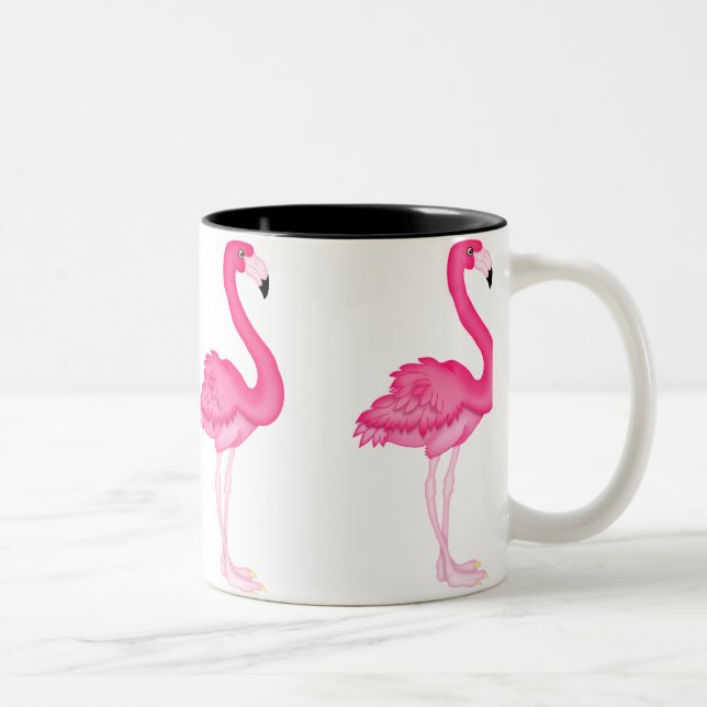Em Dois Tons Caneca de café cor-de-rosa do flamingo (Direita)