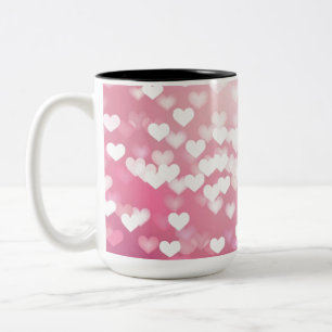 Em Dois Tons Caneca de café cor-de-rosa do teste padrão dos