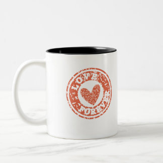 Em Dois Tons Caneca de Café Coração Angustiado Vintage Amor Ete