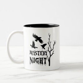 Em Dois Tons Caneca de Café Corvo Gótico Noite Misteriosa