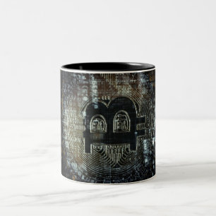 Em Dois Tons Caneca de café cripto de Bitcoin