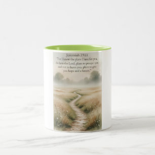 Em Dois Tons Caneca de Café Cristã Jeremias 29:11 Bíblia