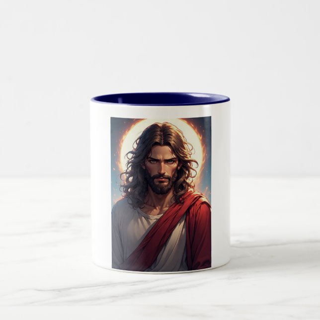 Em Dois Tons Caneca de café cristã Jesus Cristo Intenso (Centro)