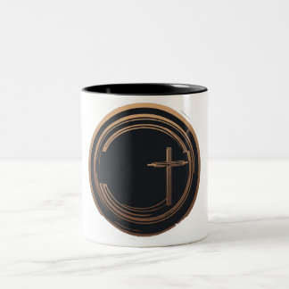 Em Dois Tons Caneca de Café Cruz Cristã Moderna