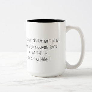 Em Dois Tons Caneca de café - CTRL-f (francês)