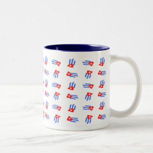 Em Dois Tons Caneca de café cubana da bandeira