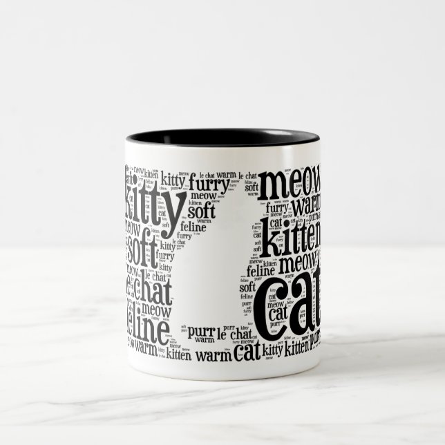 Em Dois Tons Caneca de café da arte da palavra do amante do (Centro)