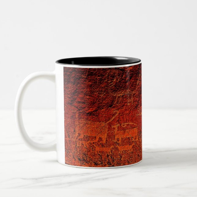 Em Dois Tons Caneca de café da arte da rocha grande (Esquerda)