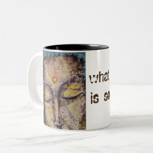 Em Dois Tons Caneca de café da arte de Buddha das citações d