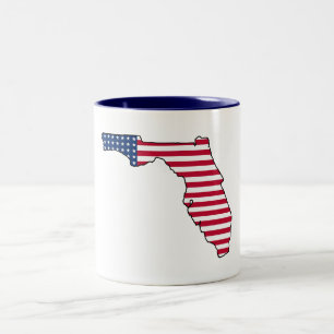 Em Dois Tons Caneca de café da bandeira americana da Flórida