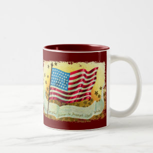 Em Dois Tons Caneca de café da bandeira americana de bandeira