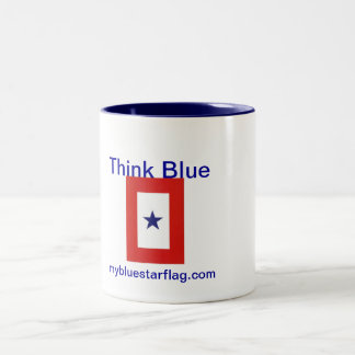 Em Dois Tons Caneca de café da bandeira da estrela azul