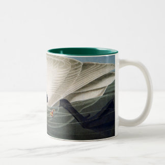 Em Dois Tons Caneca de café da cisne de trompetista de Audubon