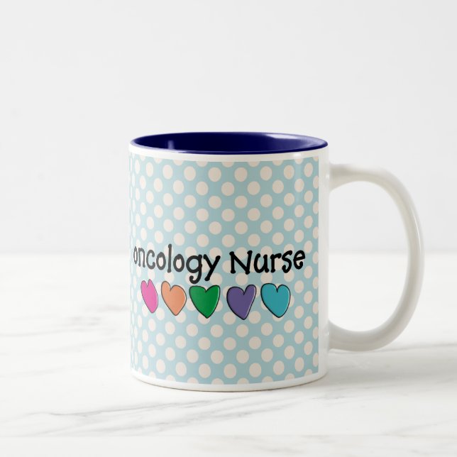 Em Dois Tons Caneca de café da enfermeira da oncologia (Direita)