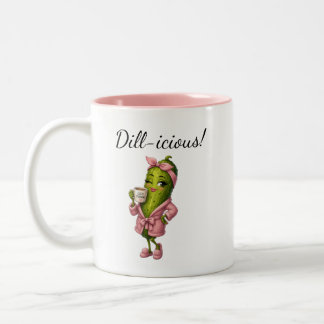 Em Dois Tons Caneca de Café da Garota Picles Fofa Bom Dia