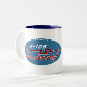 Em Dois Tons Caneca de café da herança da república F-105
