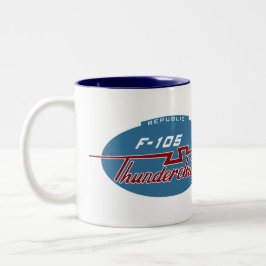 Em Dois Tons Caneca de café da herança da república F-105