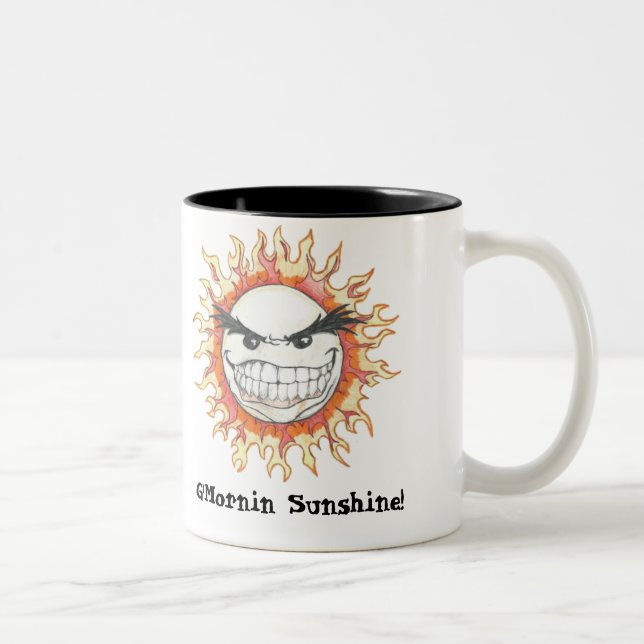 Em Dois Tons Caneca de café da luz do sol de G'Mornin (Direita)