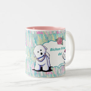 Em Dois Tons Caneca de café da mamã de Bichon Frise