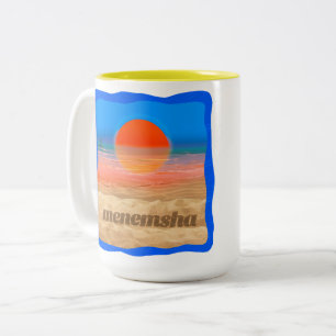 Em Dois Tons Caneca de café da manhã do por do sol de Menemsh