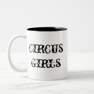 Em Dois Tons Caneca de café da menina do circo