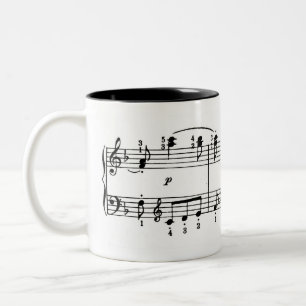 Em Dois Tons Caneca de café da música do piano