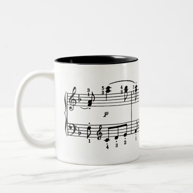 Em Dois Tons Caneca de café da música do piano (Esquerda)