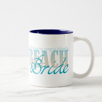 Em Dois Tons Caneca de café da noiva da praia de St Thomas
