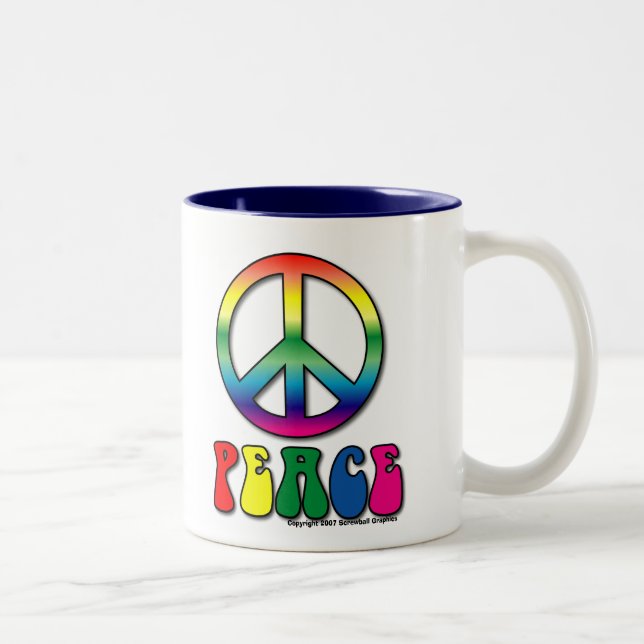 Em Dois Tons Caneca de café da paz (Direita)