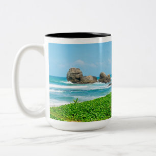 Em Dois Tons Caneca de Café da Praia de Bentota Sri Lanka - Oce