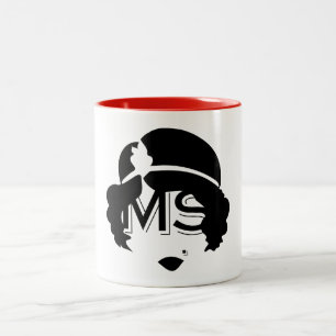 Em Dois Tons Caneca de café da Senhora Amor Húmido Punk