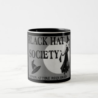 Em Dois Tons Caneca de café da sociedade do chapéu negro