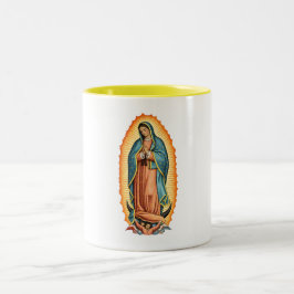 Em Dois Tons Caneca de Café da Virgem Abençoada de Guadalupe