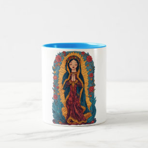 Em Dois Tons Caneca de Café da Virgem de Guadalupe Fofa