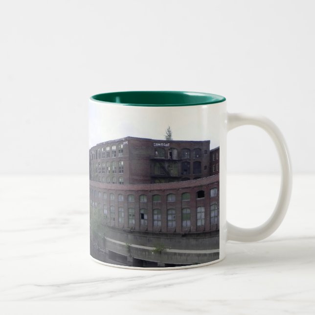 Em Dois Tons Caneca de Café das Fábricas de Lowell Massachusett (Direita)