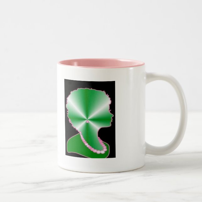 Em Dois Tons Caneca de café das pérolas (Direita)