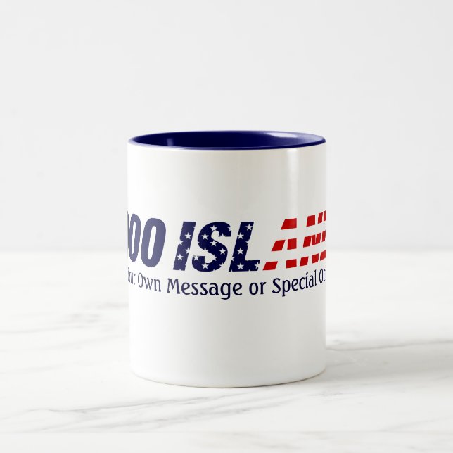 Em Dois Tons Caneca de café de 1000 EUA das ilhas (Centro)