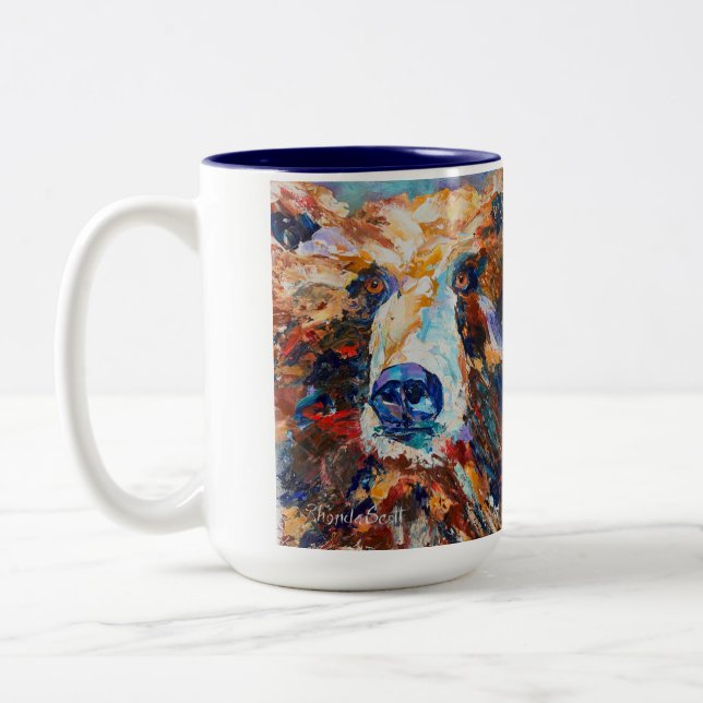Em Dois Tons Caneca de café de 425ml In the Bear's Gaze (Esquerda)